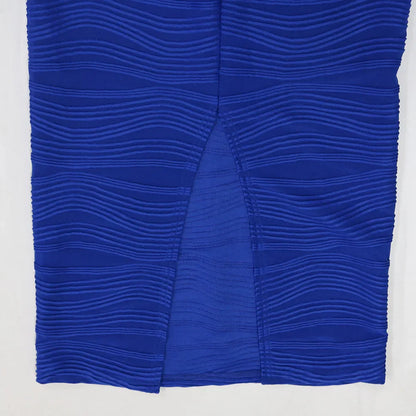 Elegant CM.YAYA women's knee-length striped dress with ruffles and butterfly sleeves, perfect for evening chic style.