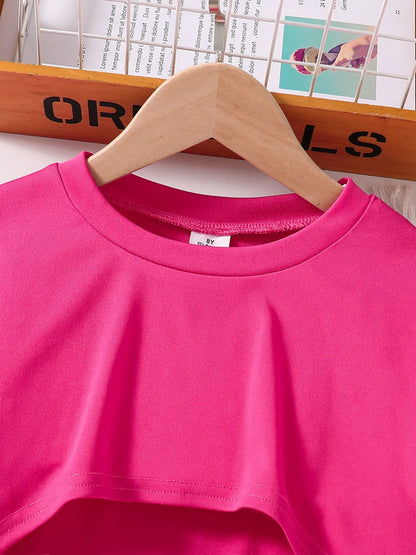 Close-up view of the butterfly patterned suspender skirt from the luxurious girls' autumn two-piece set, perfect for fashionable girls aged 7-13.