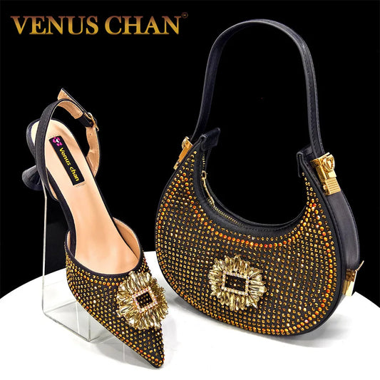 Elegant women's party shoes with medium heels and pointed toes in a luxurious design, perfect for formal occasions, available in sizes 37-43.