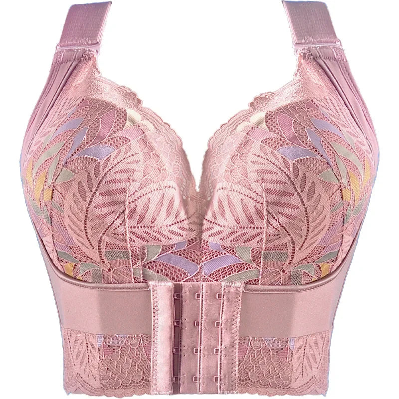Lifestyle image featuring the Floral Lace Push Up Bra displayed elegantly on a mannequin, showcasing its feminine aesthetics and luxurious floral pattern.