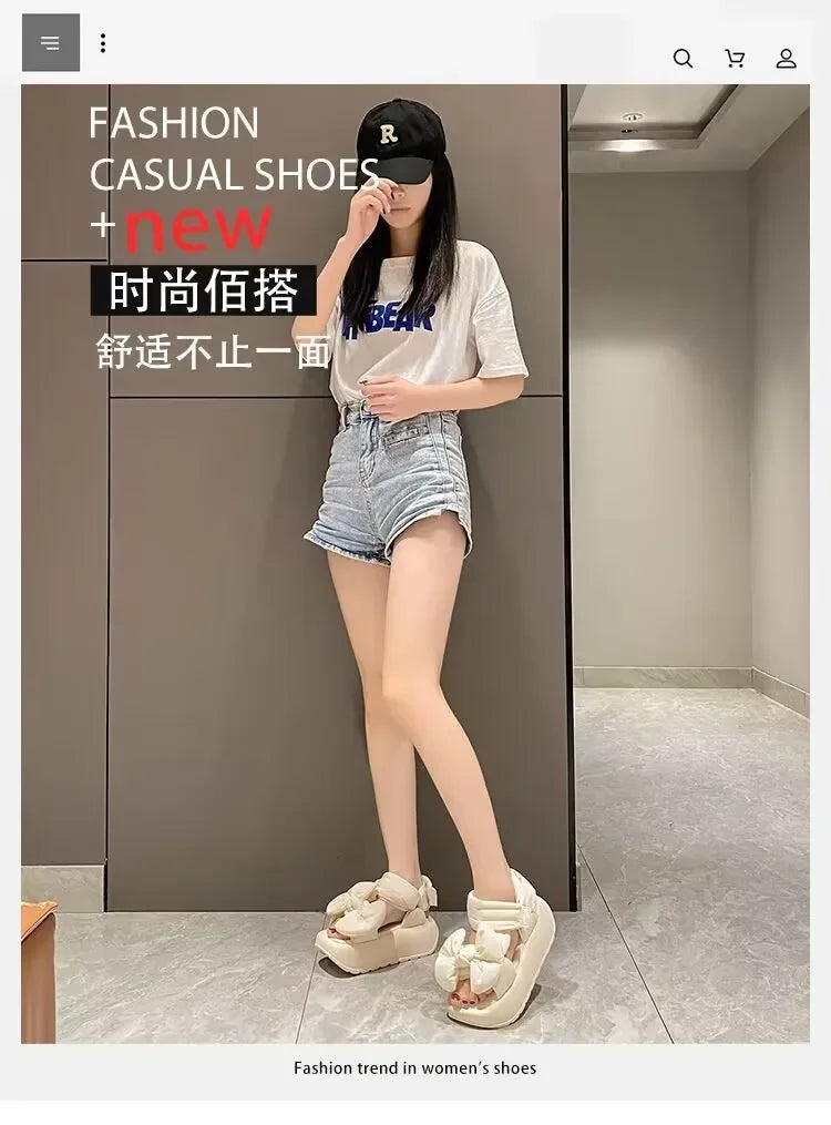 Exquisite genuine leather gladiator sandals for women, designed with an eye-catching butterfly-knot detail, ideal for luxury summer vacations.