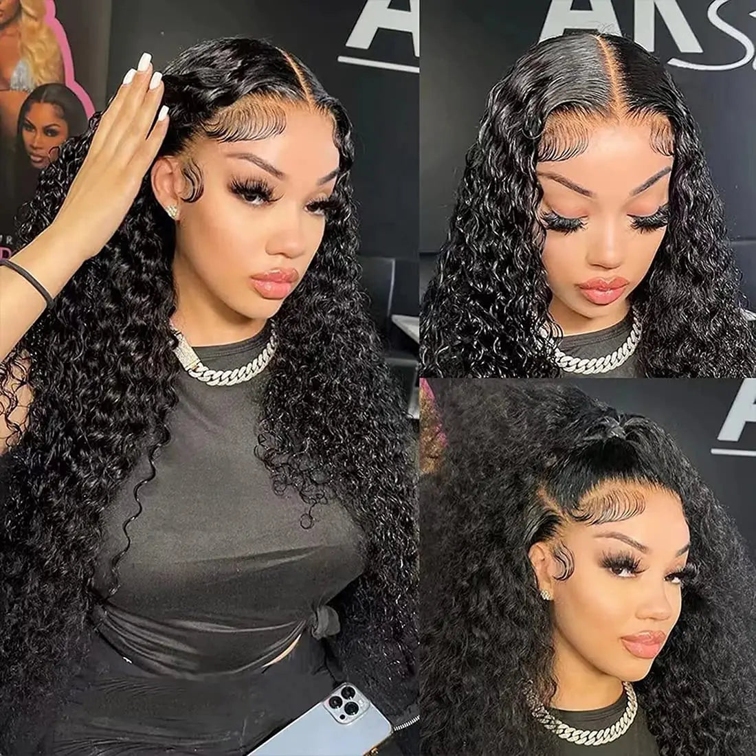 Luxury 26 Inch Deep Wave 13x6 HD Lace Front Wig crafted from Remy Brazilian human hair, featuring a stunning deep wave texture and pre-plucked for a natural look, ideal for black women.