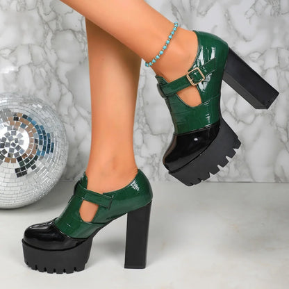 Sophisticated high heel pumps designed for women, featuring a round toe shape and a fashionable design for stylish autumn outings.