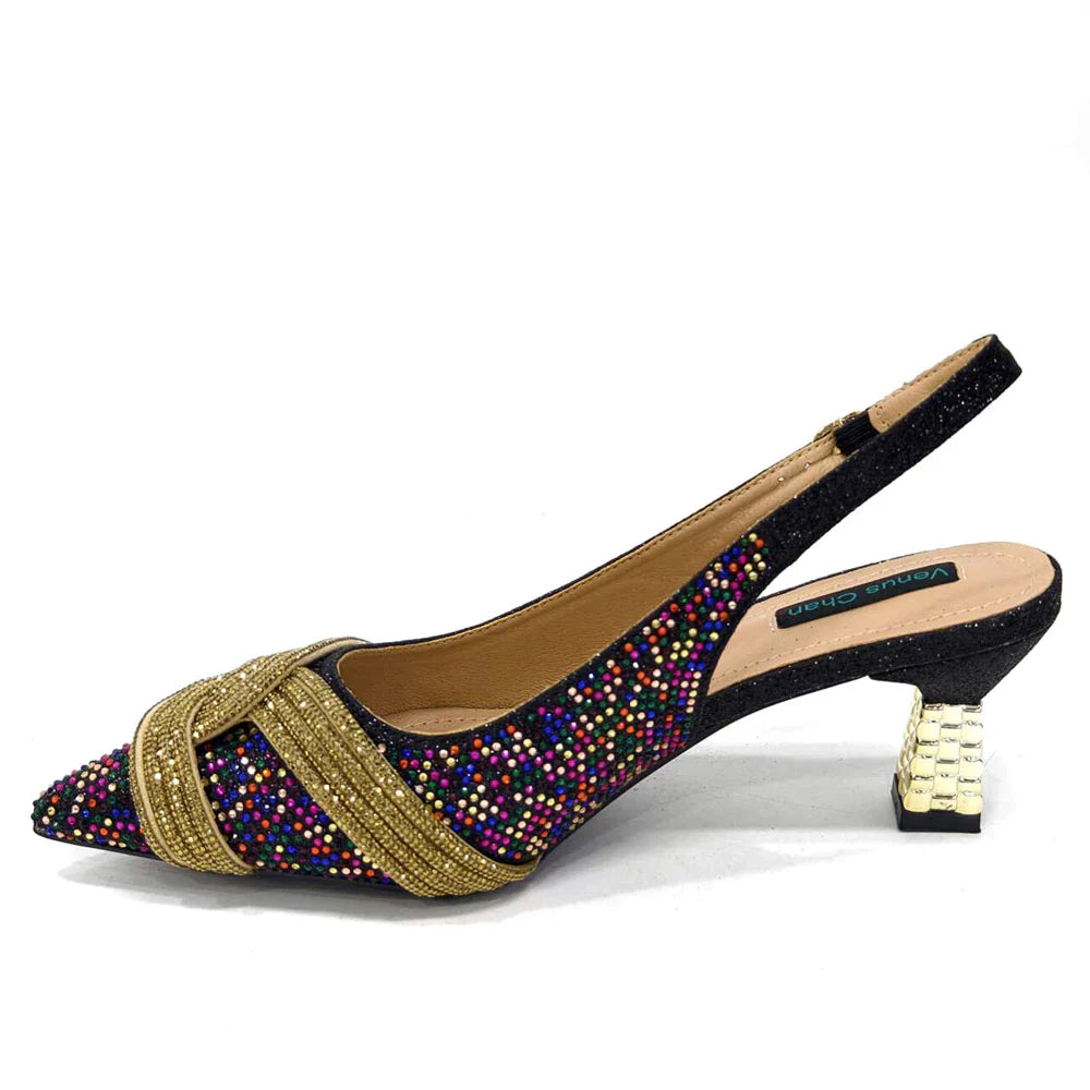 Stylish Venus Chan handbag alongside high heel shoes, perfect ensemble for weddings and parties, crafted for modern women.