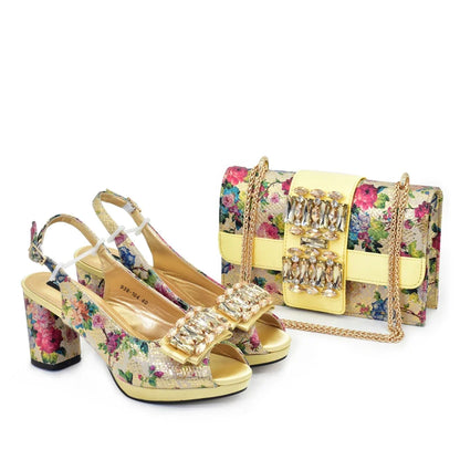 Stunning silver peep toe pumps with a high heel and matching bag, designed for women who appreciate style and glamour for special occasions.