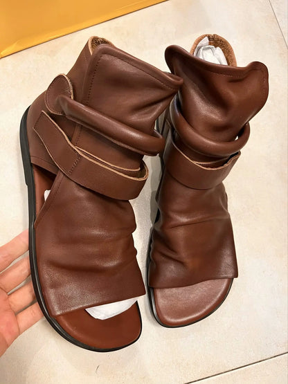 Elegant Birkuir women sandals featuring a hook and loop closure, crafted from genuine cow leather for style and durability.