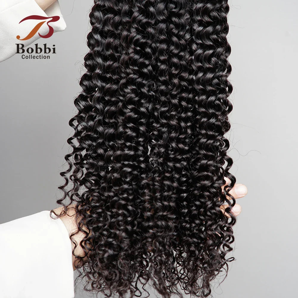100% Indian Remy human hair bulk bundle, jerry curly texture in natural black, ideal for luxurious braiding and styling.