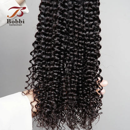100% Indian Remy human hair bulk bundle, jerry curly texture in natural black, ideal for luxurious braiding and styling.