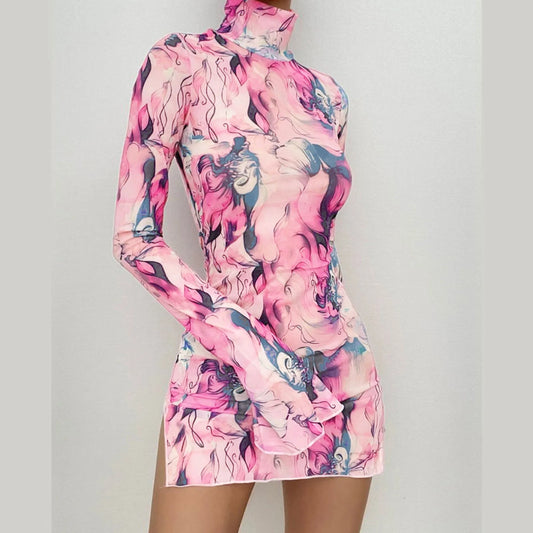 Stylish knee-length A-Line dress for plus size women in luxurious polyester fabric, showcasing a refined and flattering silhouette for all occasions.