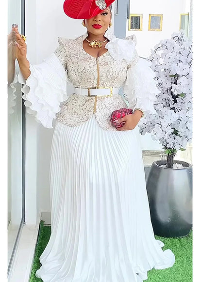 Stylish Plus Size African Dashiki Set featuring vibrant patterns, ideal for elegant occasions and cultural celebrations.