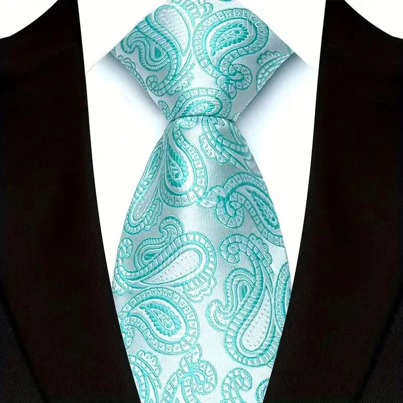 Elegant floral jacquard woven neck tie for men, showcasing a sophisticated grey tone with intricate detailing.
