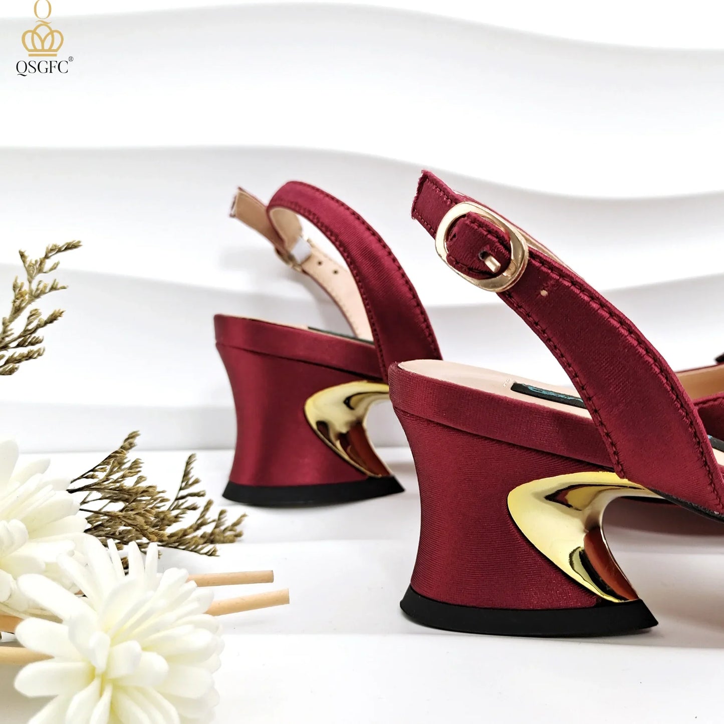 QSGFC Women's Stunning Evening Pumps showcasing a high heel and exquisite craftsmanship, ideal for special occasions.