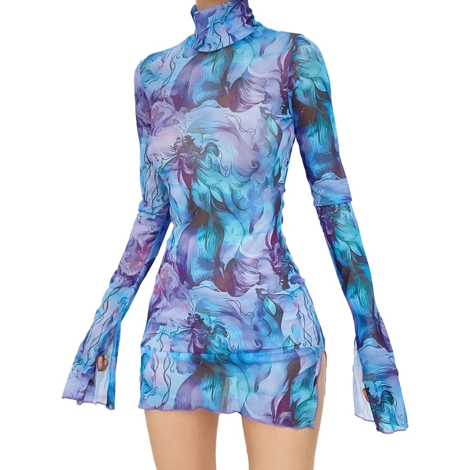 Back view of a luxurious plus size women's A-line dress, detailing the flowy silhouette and natural waistline, designed for a flattering fit.