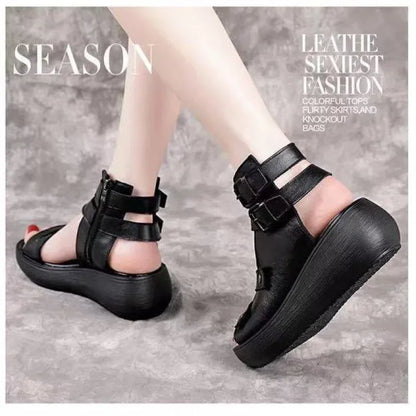 Stylish side profile of Women's Gladiator Sandals with platform, combining comfort and elegance for the modern woman.
