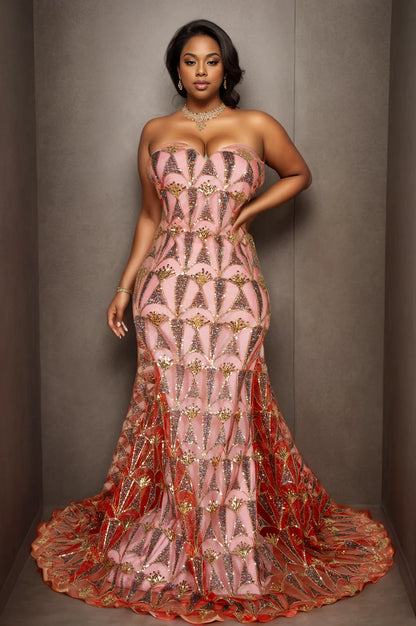 Luxurious Kalume African lace fabric featuring intricate sequins, perfect for high-end party and wedding dress designs.