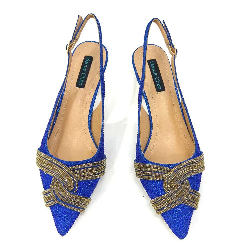 High-end Venus Chan luxury shoe and bag set, perfect for weddings, parties, and glamorous events.