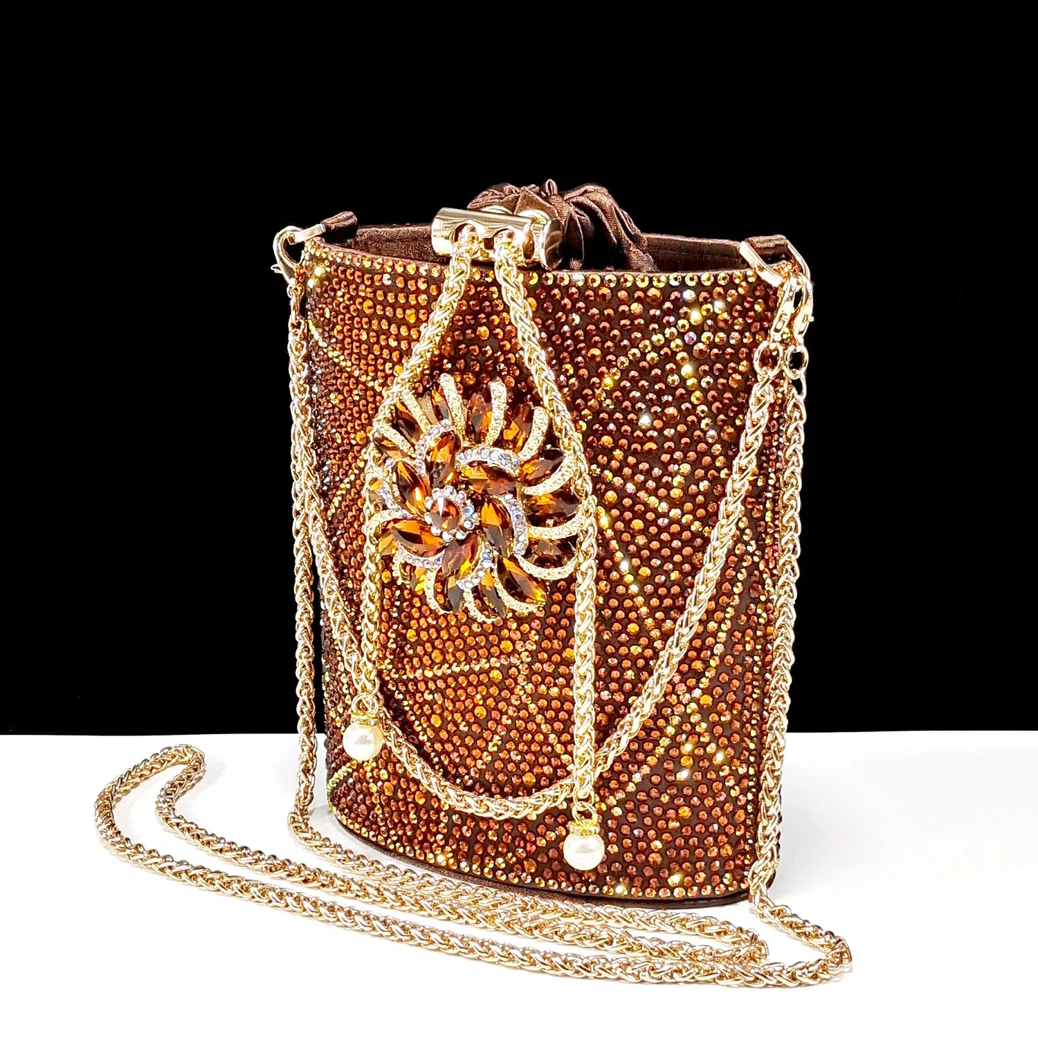 Luxurious QSGFC women's pumps in coffee colour, featuring a stylish slingback design and high square heel, ideal for parties.