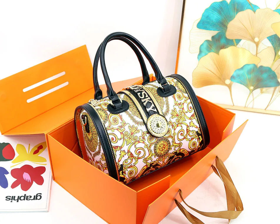 Elegant large-capacity handbag, showcasing a stylish animal print, perfect for versatile occasions.