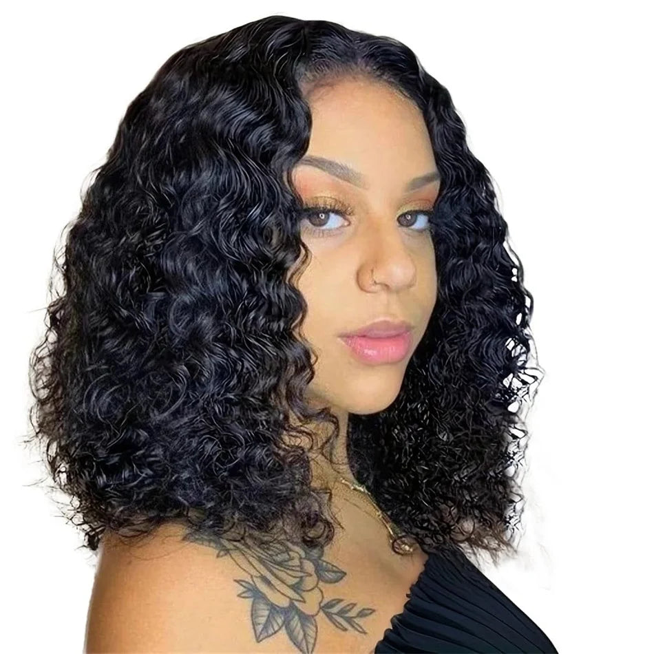 Sophisticated 13x4 Lace Front Bob Wig in Natural Black colour, demonstrating its thickness and luxurious quality for high-end fashion statements.