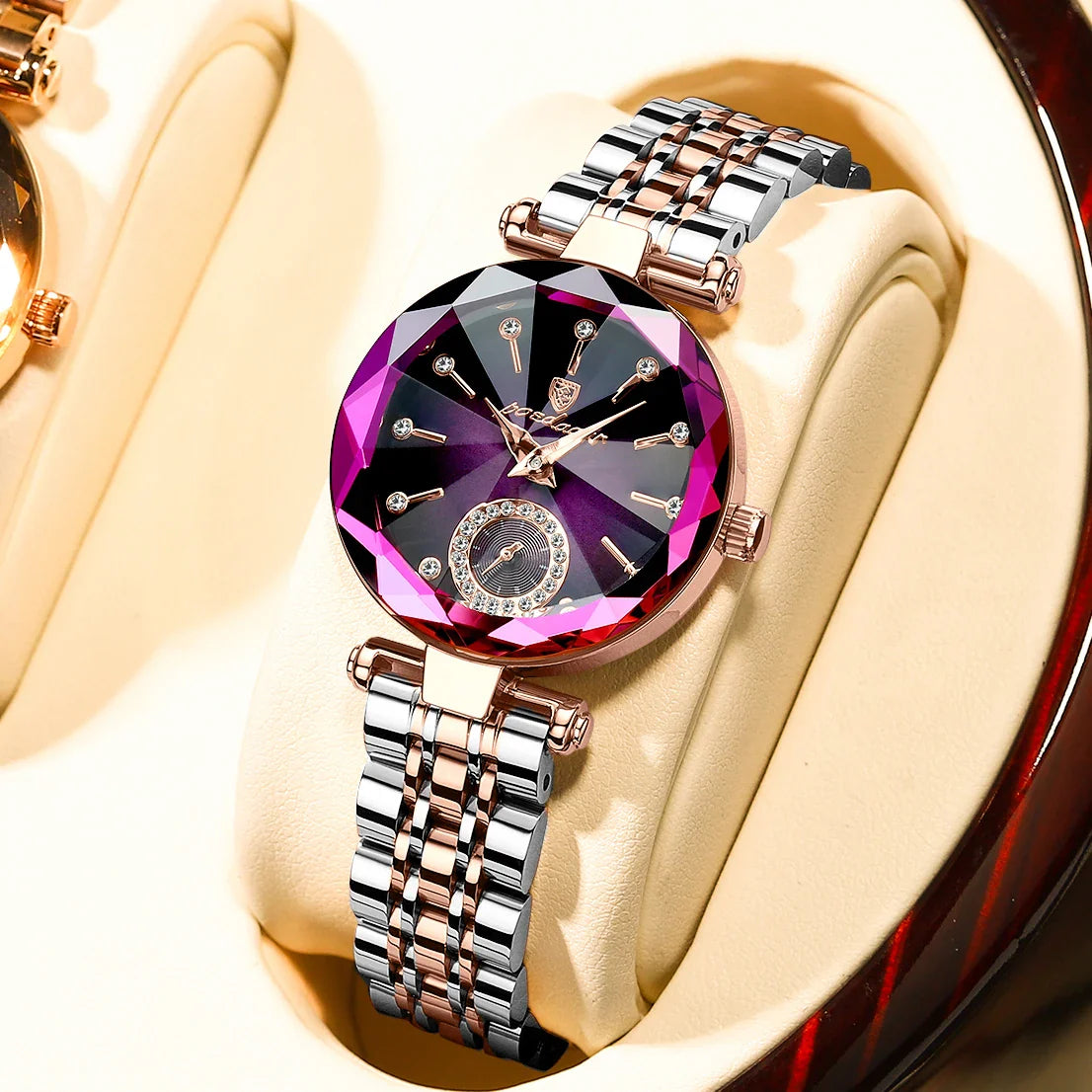 Elegant waterproof ladies wristwatch featuring a stainless steel band and a minimalist design, showcasing timeless fashion and quartz movement perfect for sophisticated women.