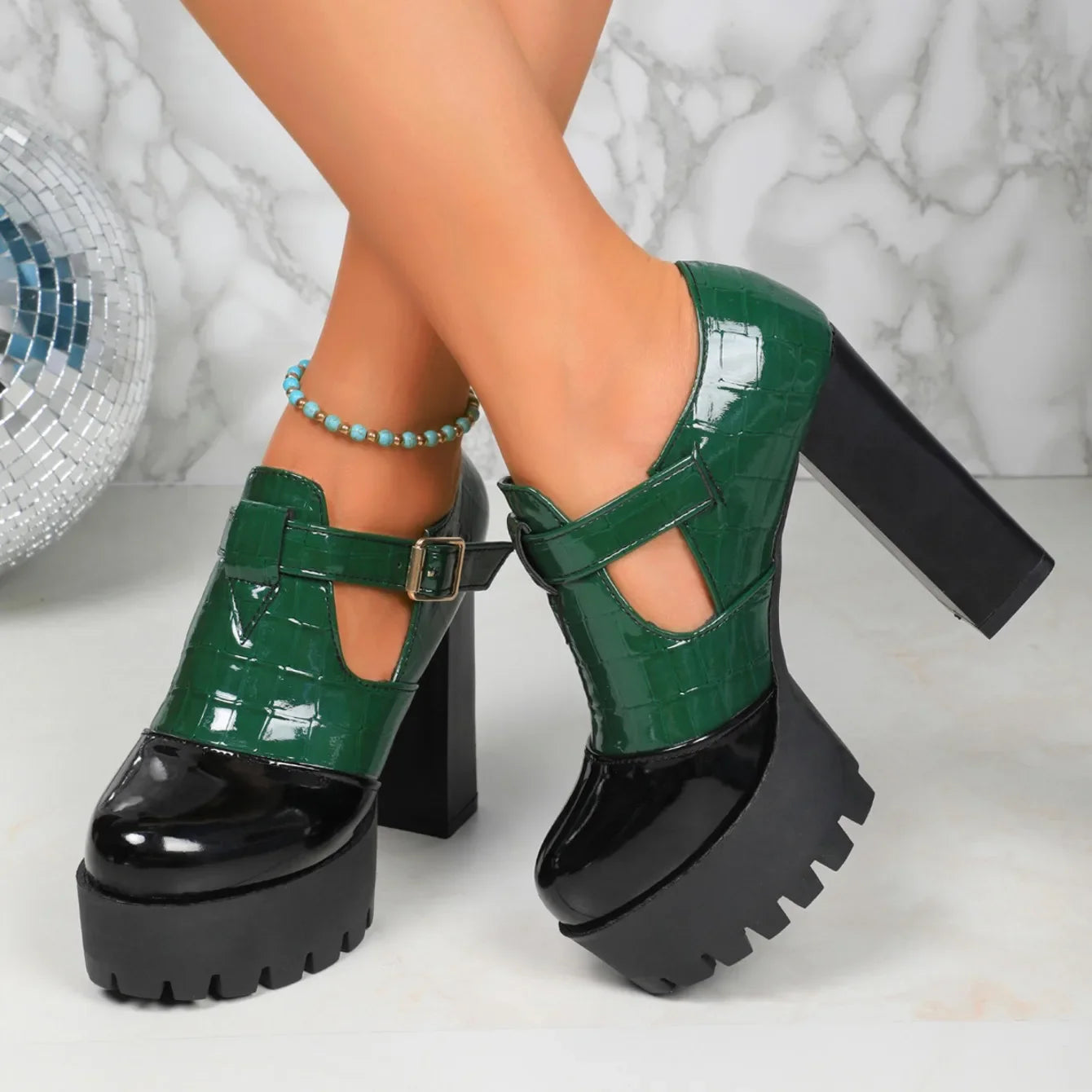 Fashion-forward autumn pumps for women showcasing a high heel design and trendy platform for added comfort.