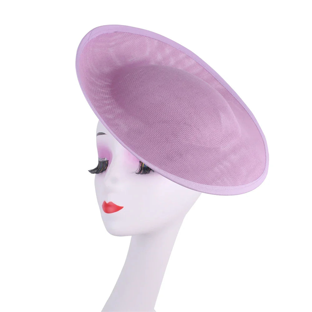 Luxury 30CM round fascinator base for DIY hair accessories, ideal for creating elegant wedding fascinators and formal event hats.