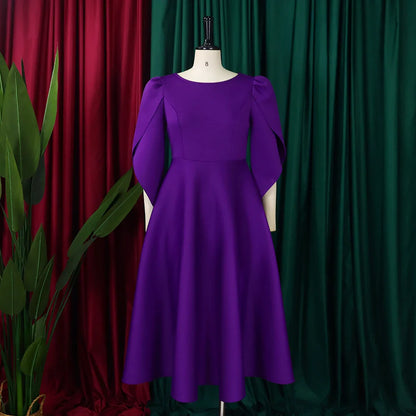 High waisted elegant pleated dress showcasing a sophisticated silhouette and luxurious polyester material, ideal for all seasons.