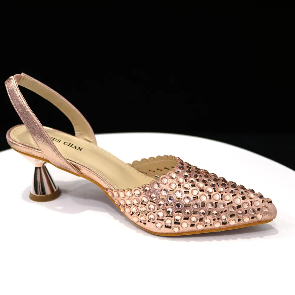 Venus Chan women's shoes and handbag set displayed together, embodying elegance and sophistication for upscale events.