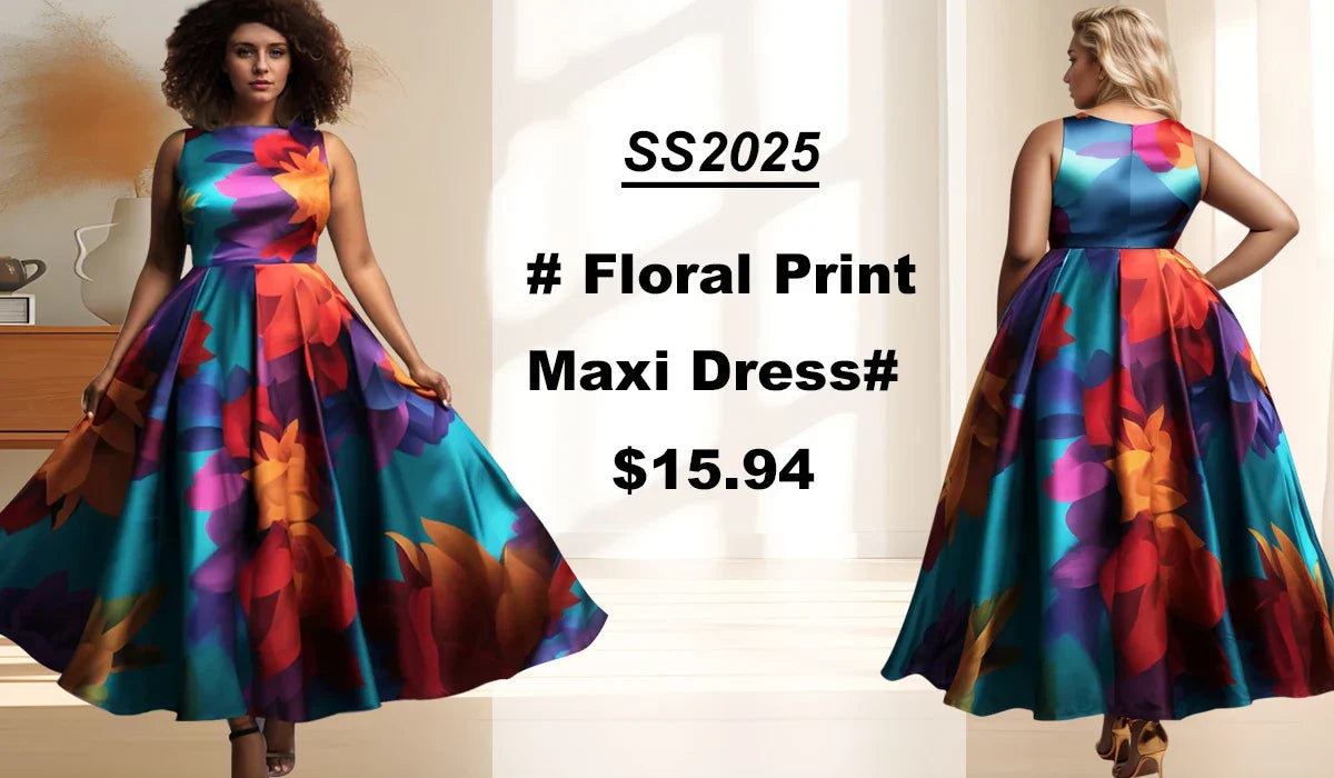 Woman in a floral A-line tank dress with a natural waistline, radiating chic and understated luxury for casual summer gatherings.