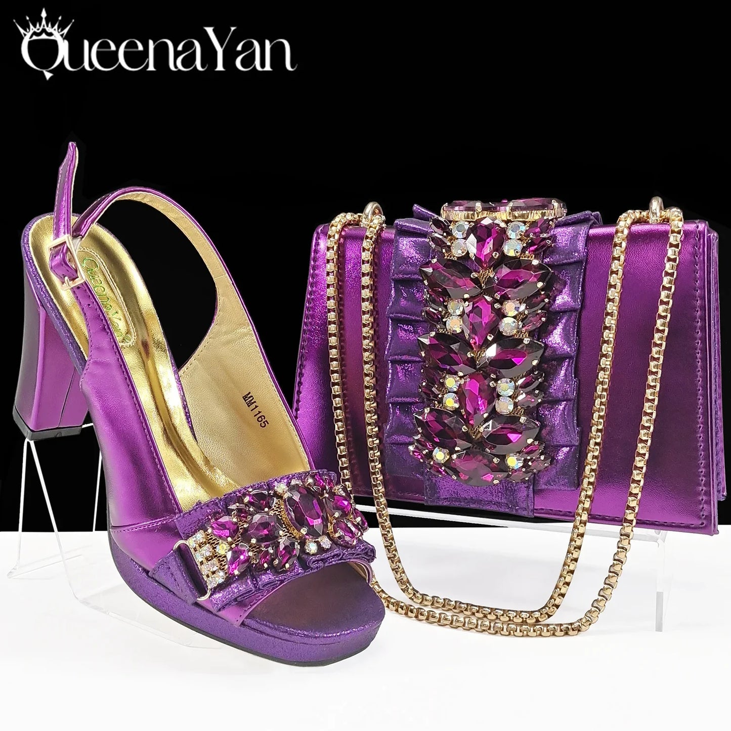 High fashion gold high heels with super high heels and ankle strap, designed for comfort and elegance, perfect for party wear.