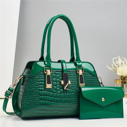 Fashionable casual tote bag with a luxurious crocodile texture, enhances your sophisticated look.
