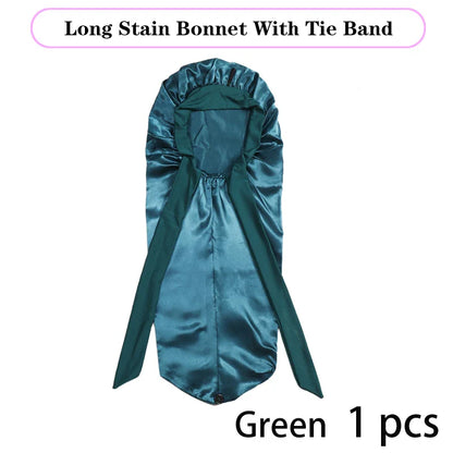 High-quality satin hair bonnet with tie, ideal for preserving curls and reducing frizz, offering a stylish sleep accessory for every night.