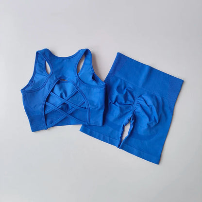 Stylish sport bra from the seamless high waist yoga set, combining sophistication and functionality for active women.