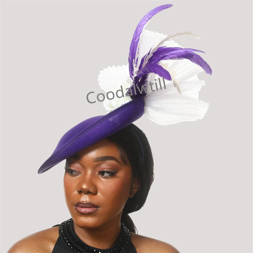 Stylish women’s fascinator headpiece in solid polyester, designed for sophistication at weddings, cocktail events, and more.
