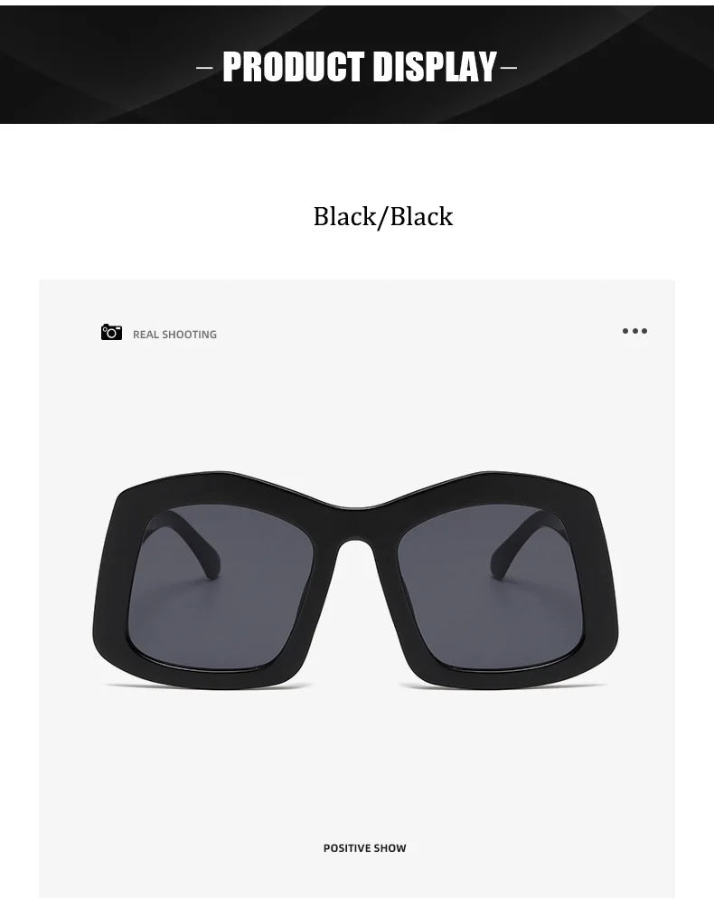 Luxury women's oversized square sunglasses in a vibrant orange gradient design with UV400 protection and durable polycarbonate frame.