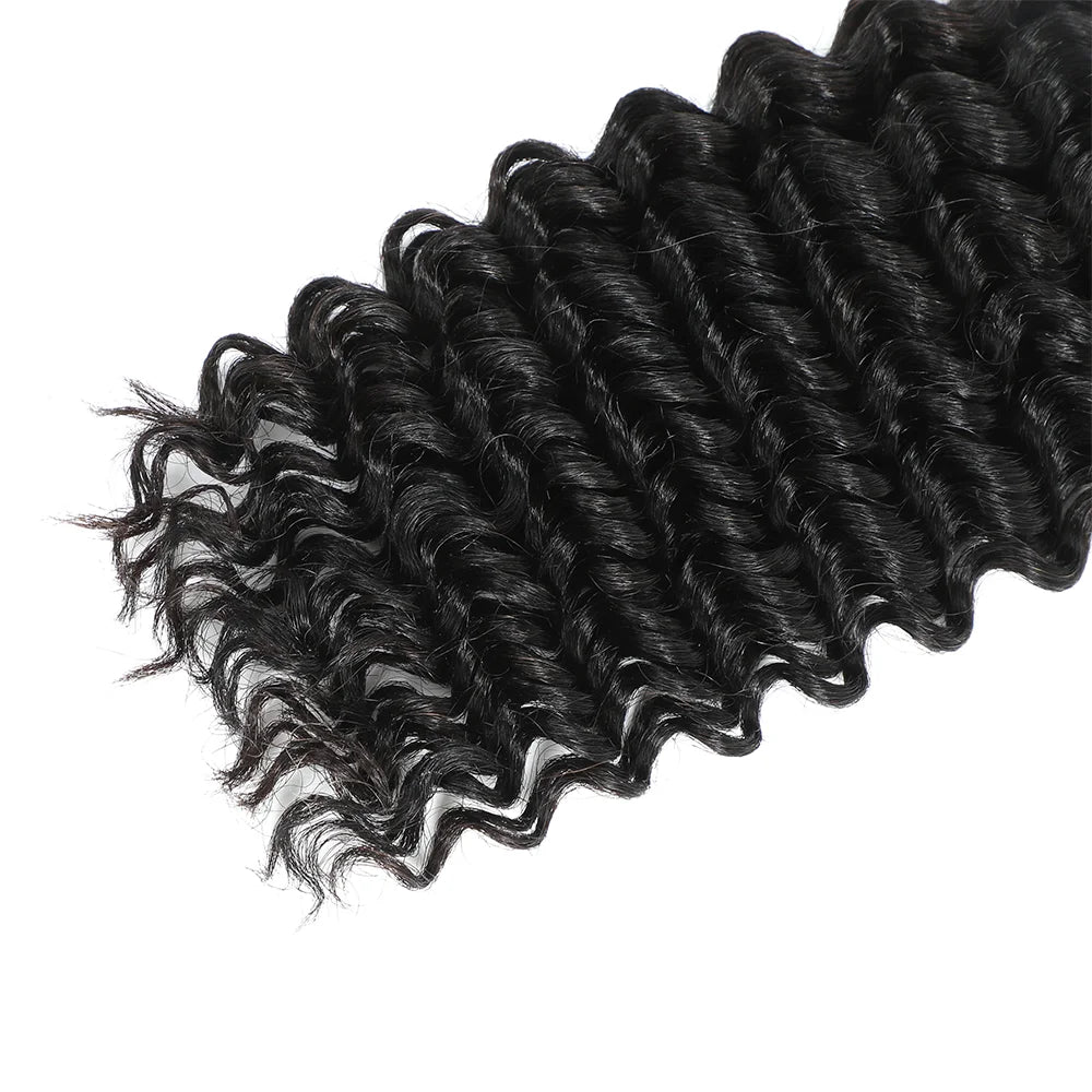 Premium 18 Inch Deep Wave Curly Brazilian Human Braiding Hair in Brown - 100% Natural Quality for Luxurious Styles.