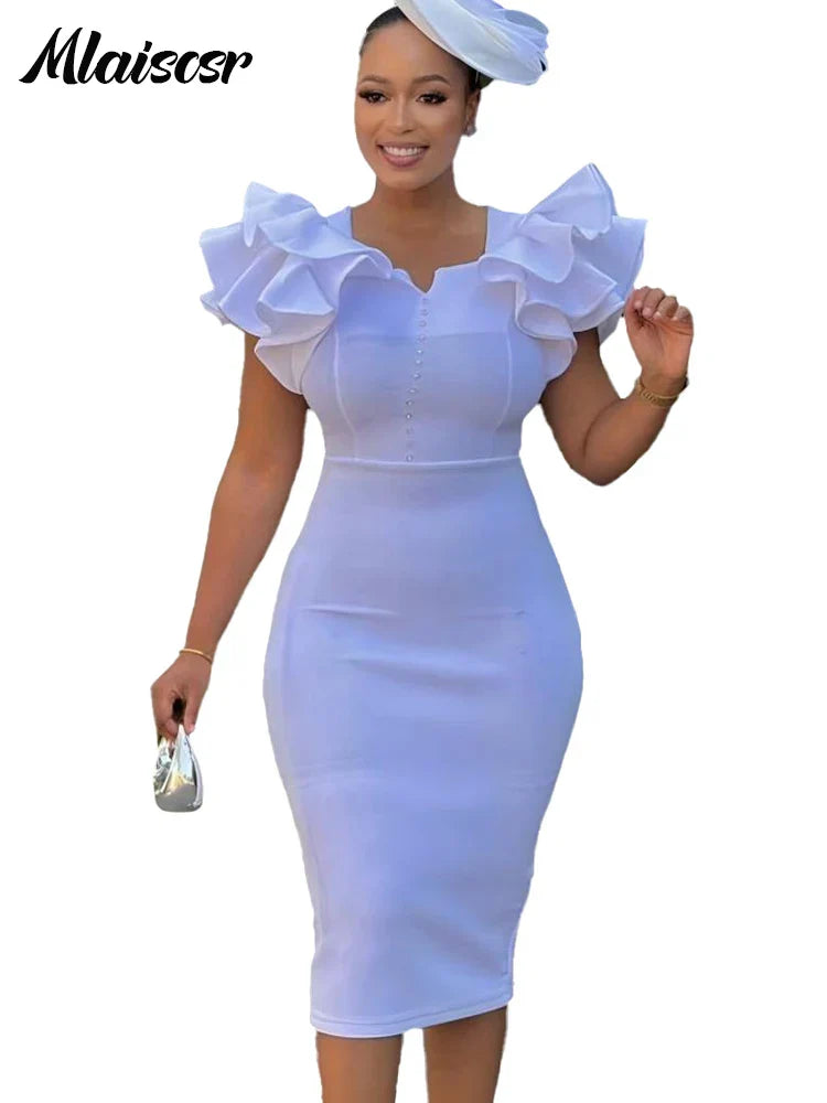 Luxurious solid colour pencil dress featuring slight stretch for comfort, tailored for middle-aged women.