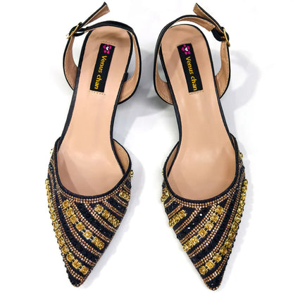 Elegant women's Italian designed rhinestone high spike heels with luxurious embellishments for wedding and summer occasions.