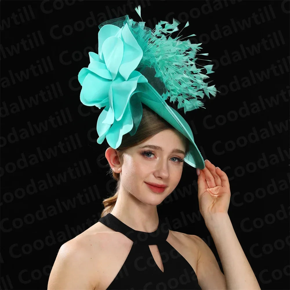 Elegant purple women’s fascinator hat styled as a chic pillbox cap, perfect for weddings, tea parties, and formal events.