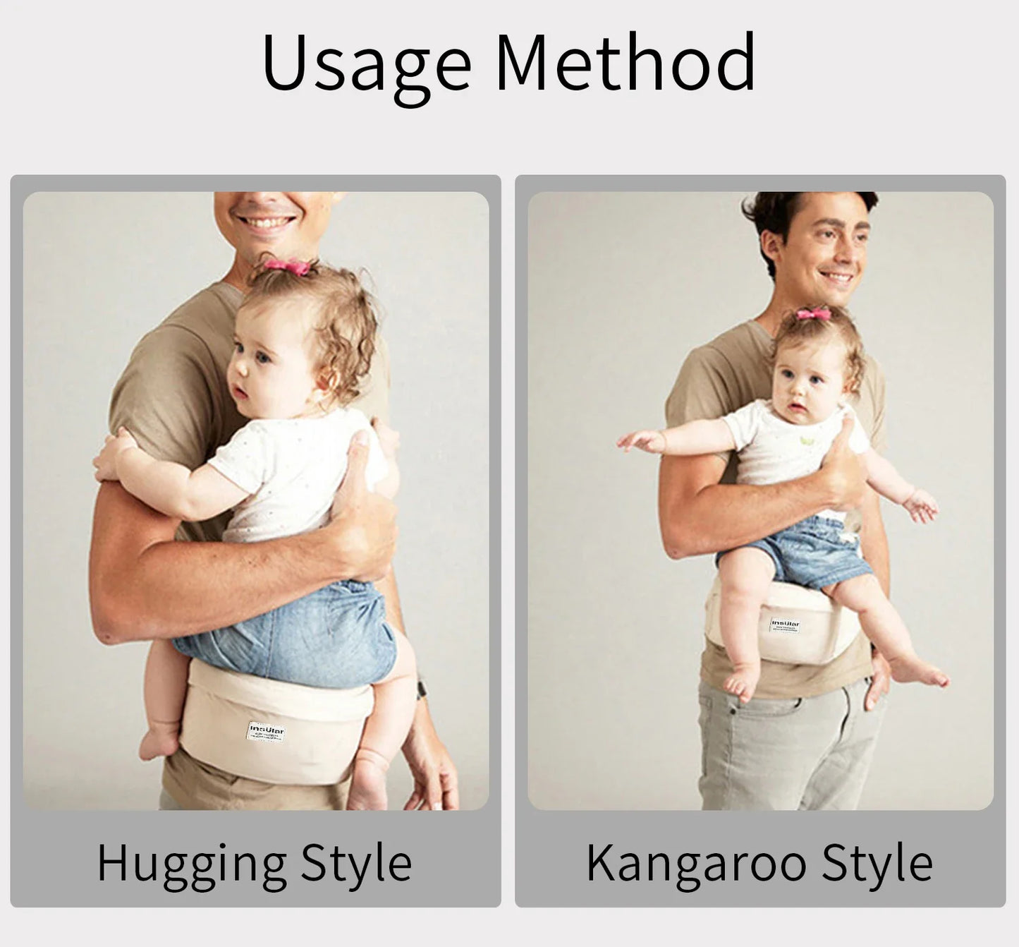 Premium quality adjustable baby carrier with a solid pattern, perfect for modern parents seeking both style and practicality.