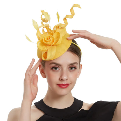 Stylish folding headband fascinator for women, ideal for festivals and special occasions, featuring a chic solid pattern and crafted with premium materials.