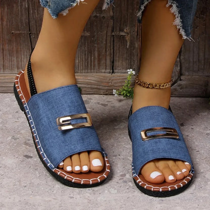 Stylish back strap sandals for women in solid colour, ideal for casual occasions, offering a perfect fit true to size while enhancing your summer wardrobe.