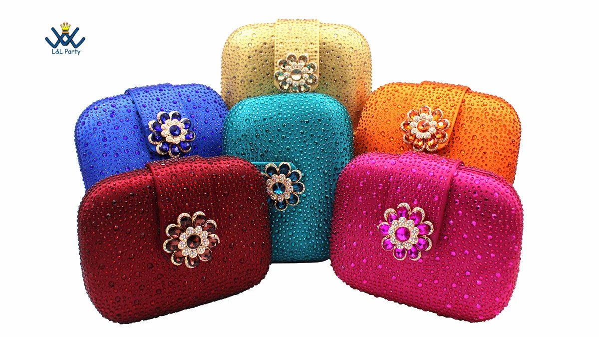 Close-up view of luxury magenta peep toe party pumps featuring exquisite crystal embellishments, perfect for enhancing evening attire.