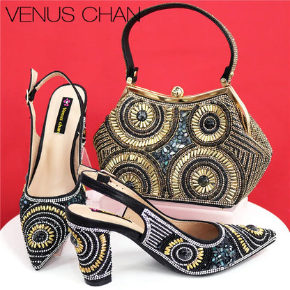 Close-up of fashionable women's slingback pumps highlighting the exquisite finish and high-heeled spike design.