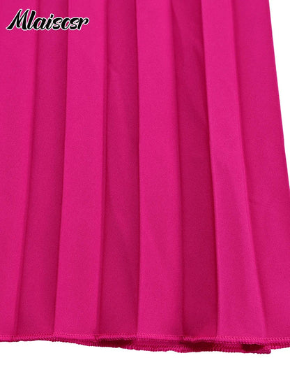 Sophisticated jumpsuit in solid black by Mlaiscsr, styled for mature women, featuring high waist and loose fit, perfect for elegant evening events.