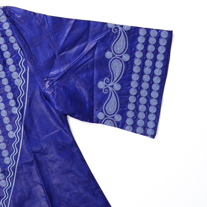 Side view of an elegant African dress by H&D, displaying refined craftsmanship and sophisticated design for women.