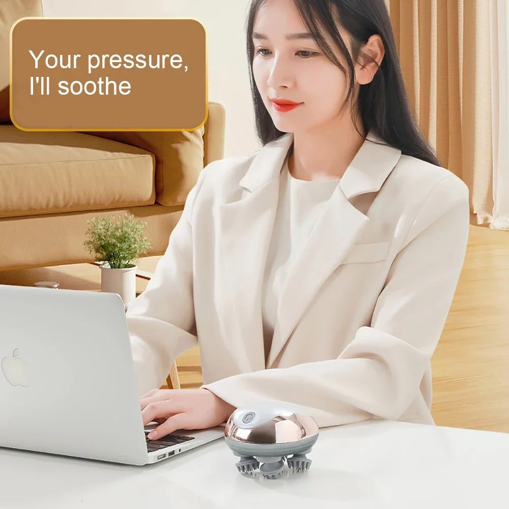 Elegant silhouette of an electric scalp massager device, showcasing its innovative design for deep scalp stimulation and hair rejuvenation.