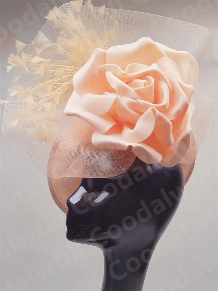 Elegant purple women's fascinator hat, perfect for weddings, church events, cocktails, and tea parties, showcasing a luxurious pillbox design.