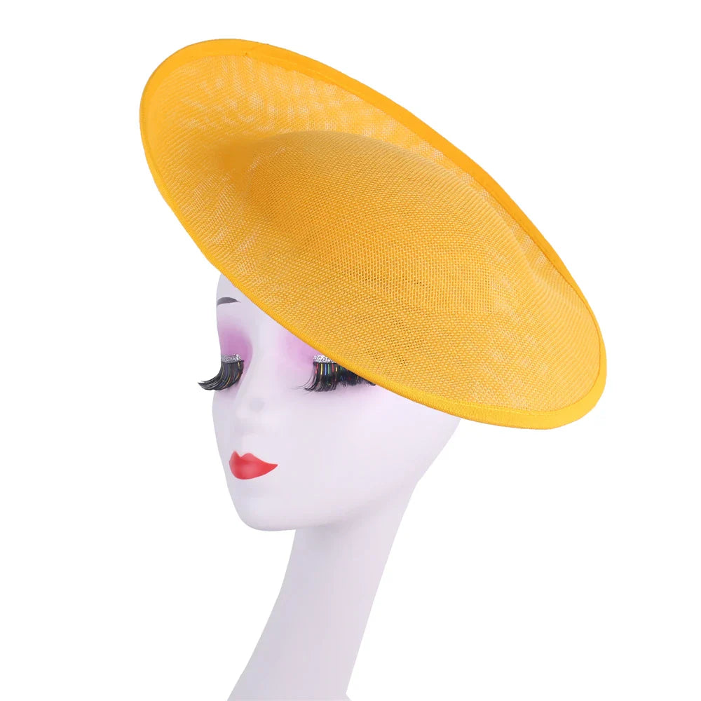 Glamorous white fascinator base made from premium polyester, perfect for designing luxurious wedding headwear and event accessories.