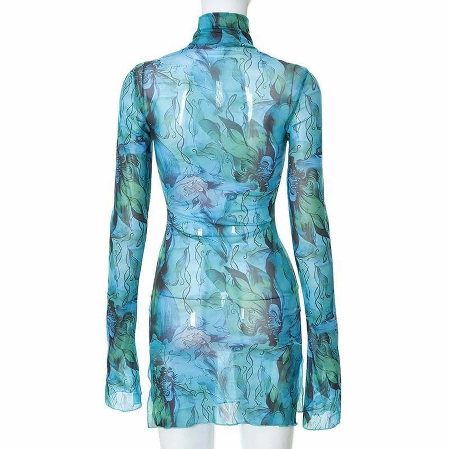 Luxurious plus size A-line dress for women, featuring elegant bell sleeves and a stylish round neckline, perfect for casual knee-length occasions.